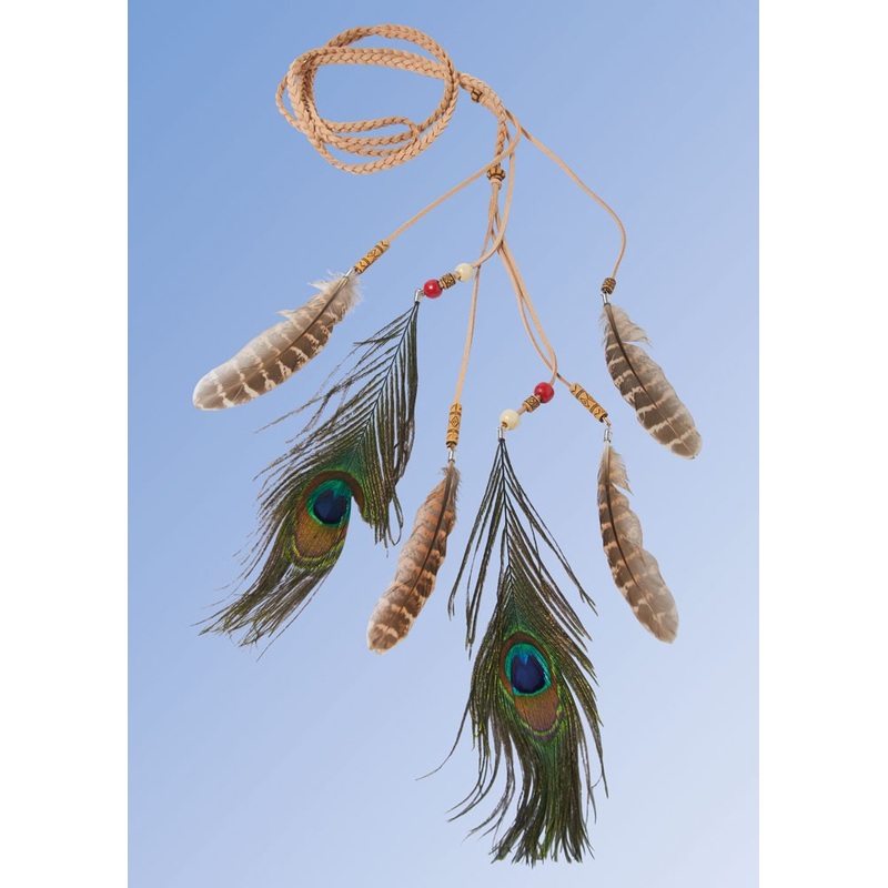 Necklace peacock feathers