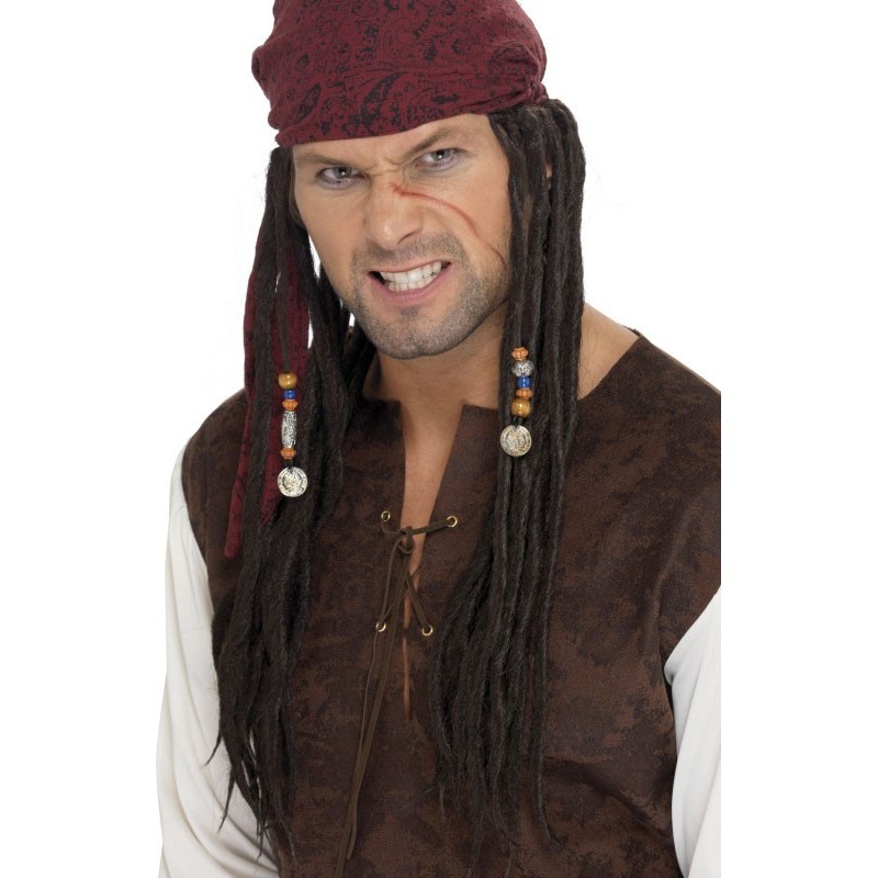 Pirate Rasta Wig With Headscarf