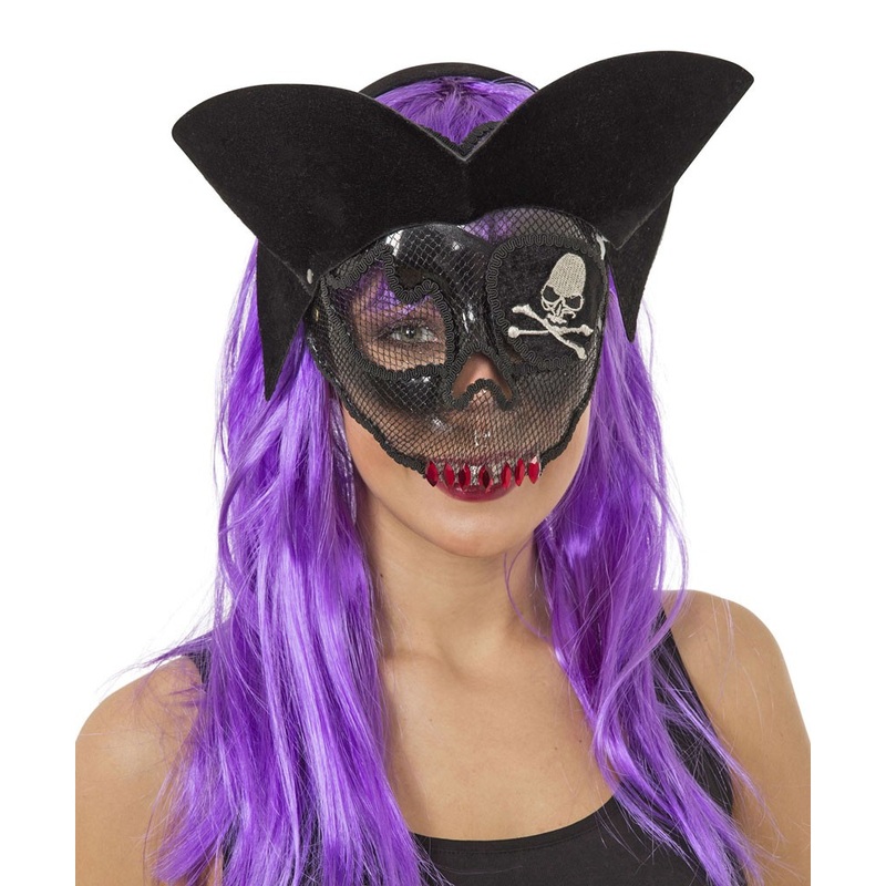 Pirate sugar skull half mask for women