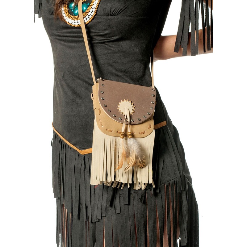 Shoulder bag with feather decoration