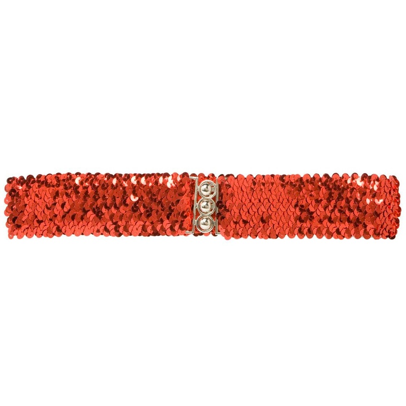 Sparkling sequin belt red