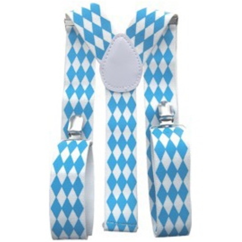 Bavarian suspenders white-blue
