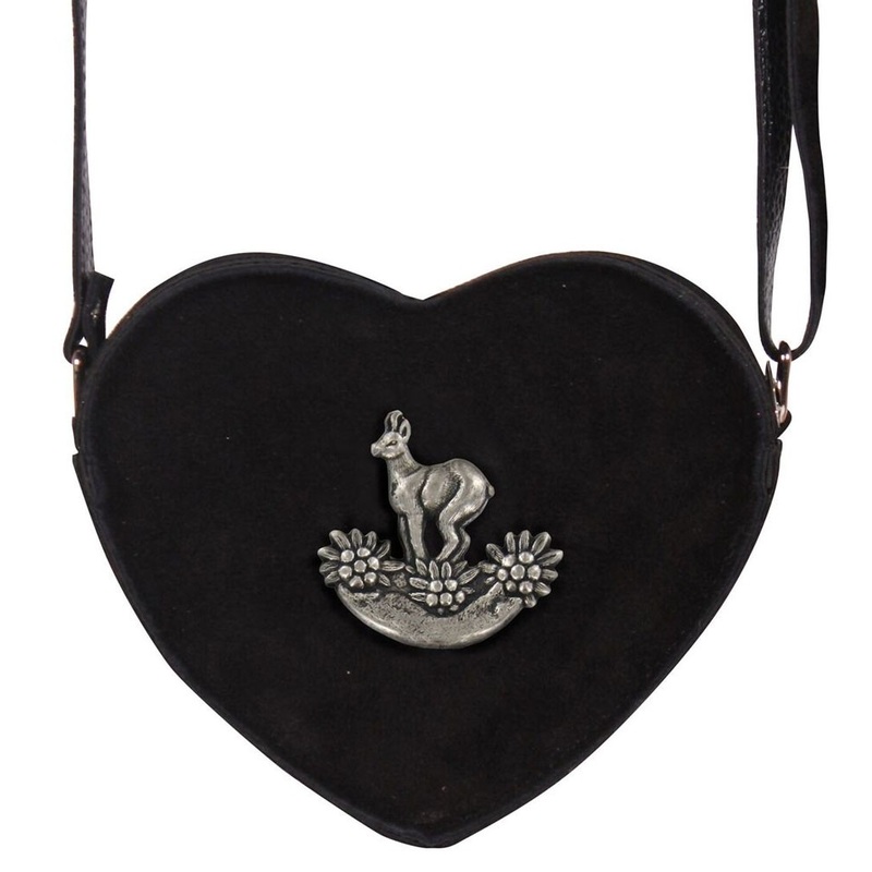 Black Lotti Trachten heart bag