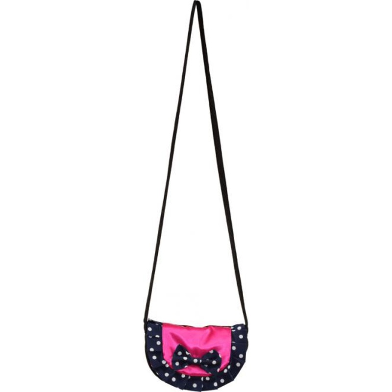 Black-pink costume bag with dots