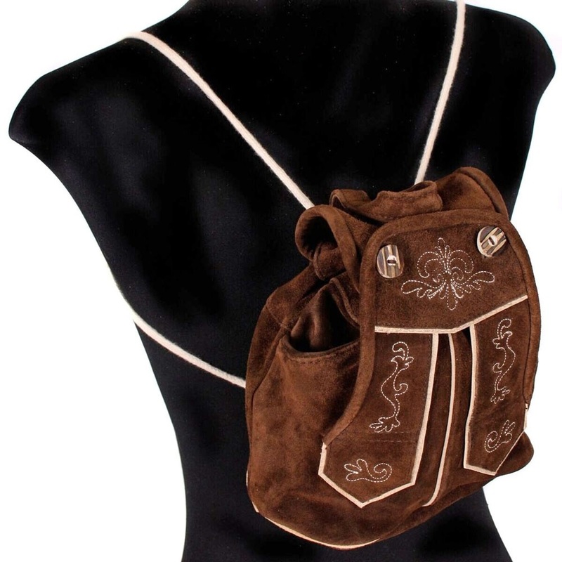 Brown leather traditional backpack
