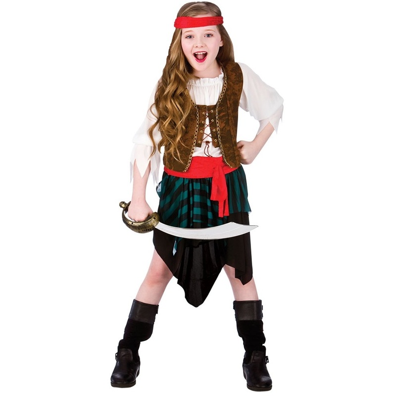Caribbean pirate girl child costume S