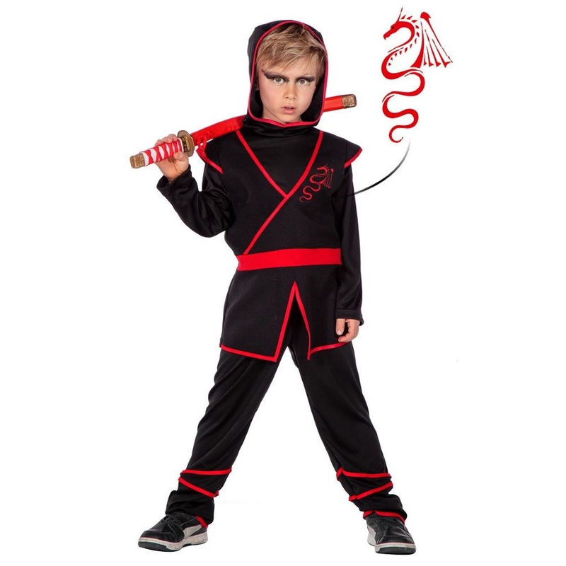Black and Red Ninja Boy Costume 104