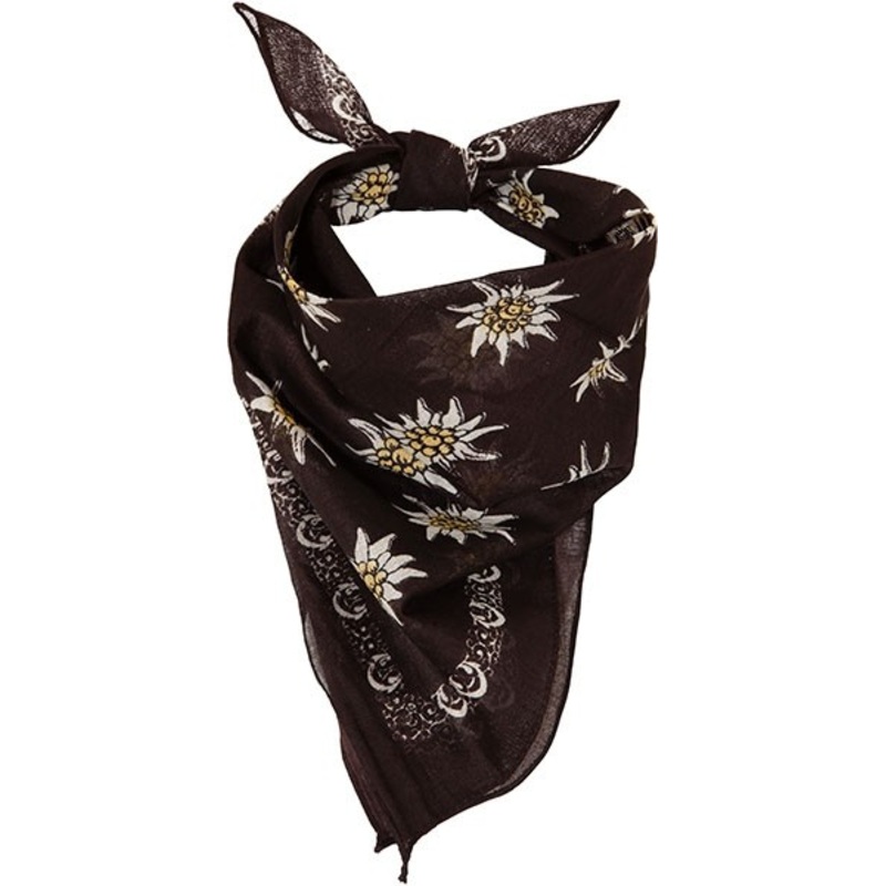 Black floral traditional scarf
