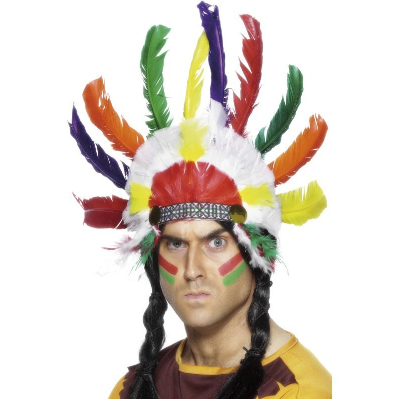 Colorful Tokala Indian feather headdress
