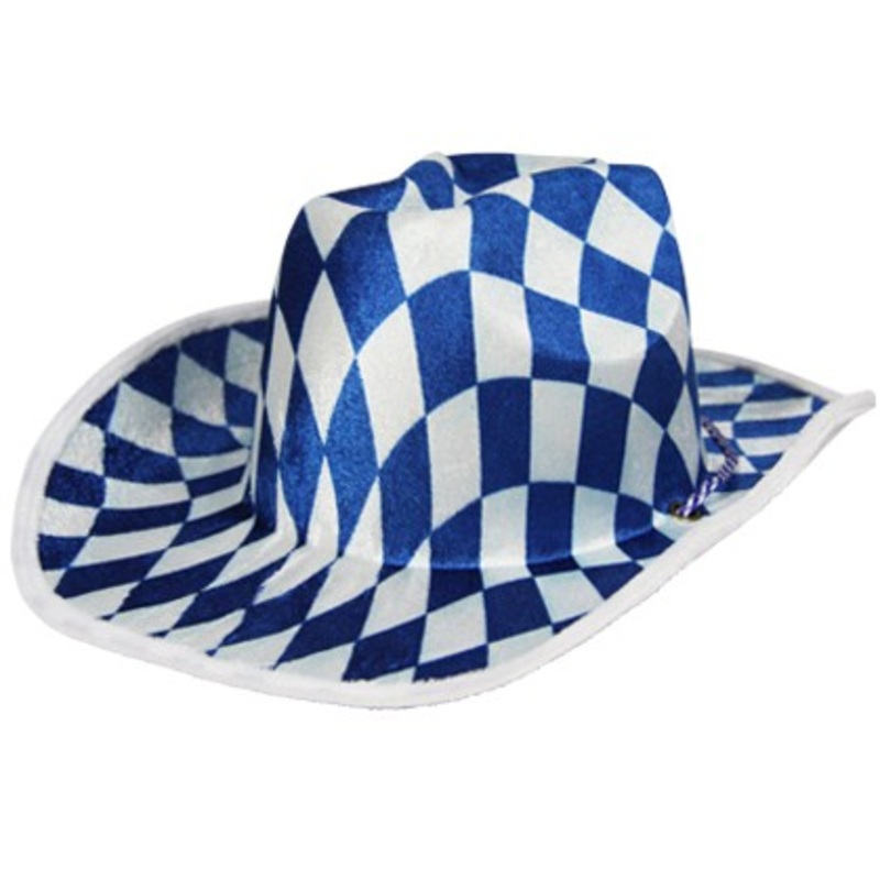 Cowboy hat Bavaria in blue and white