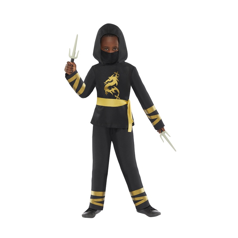 Dragon Ninja children's costume black and gold