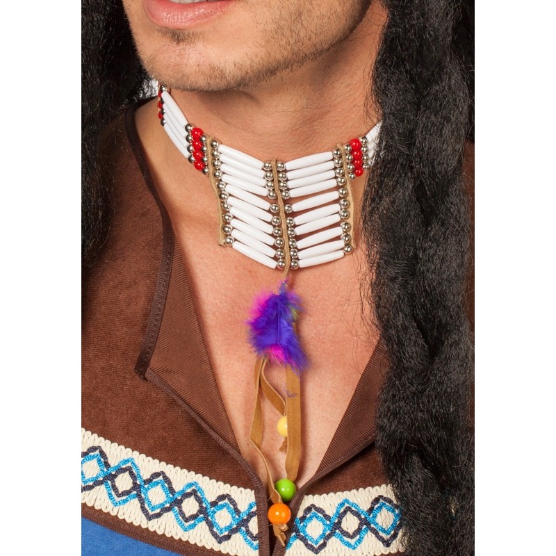 Indian feather jewelry necklace