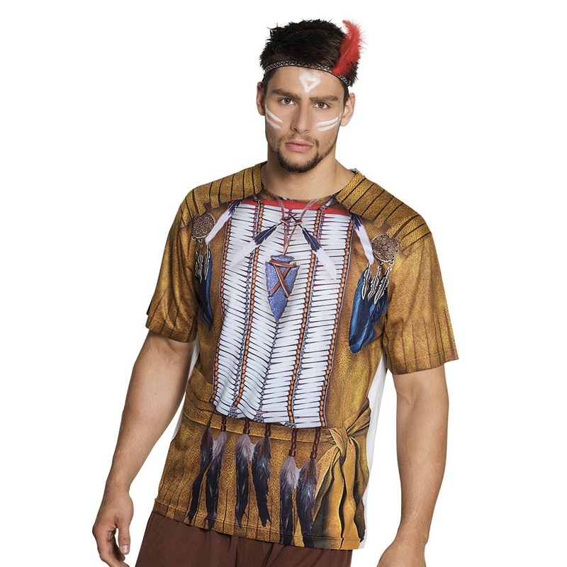 Printed Indian men's shirt in a 3D look M