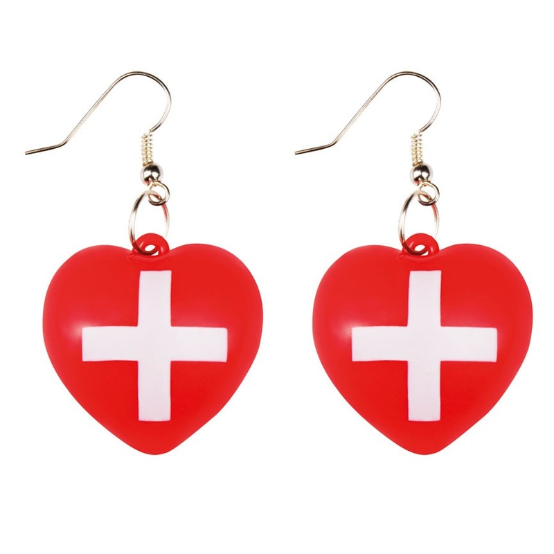 Red nurse heart earrings