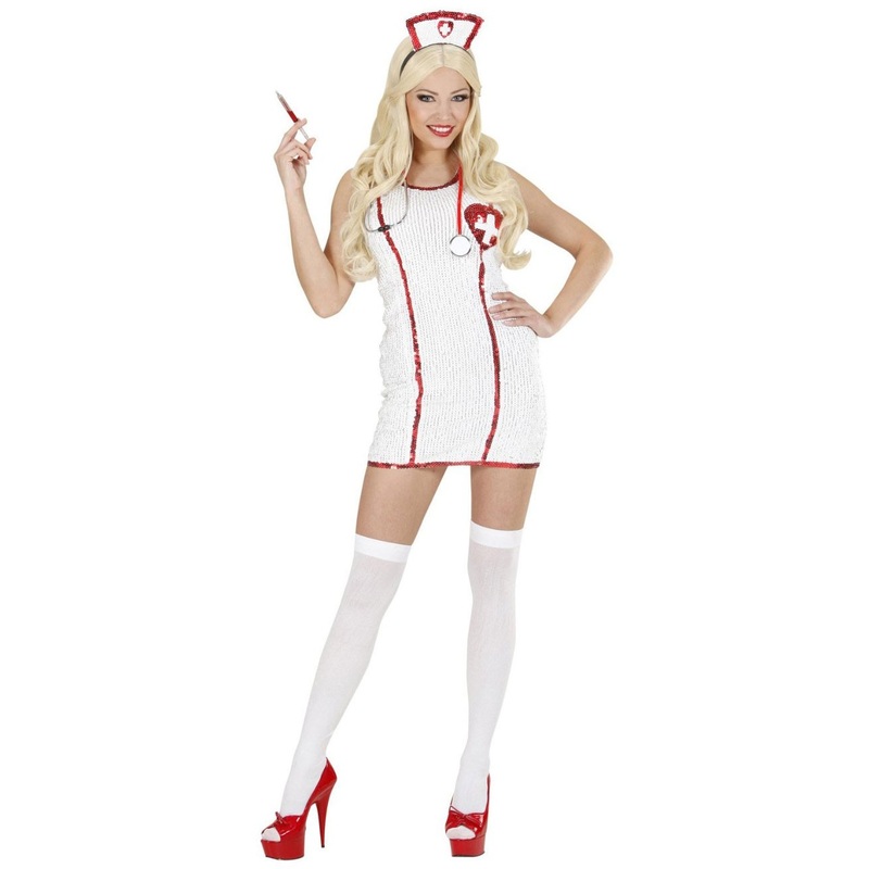 Sexy glamor nurse sequin costume S