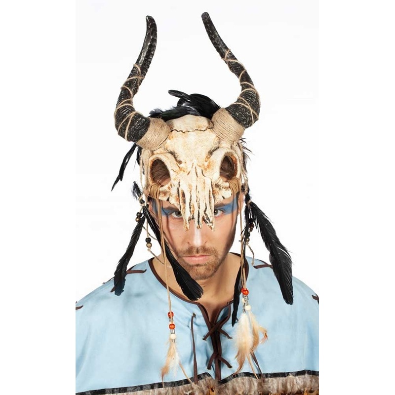 Voodoo Indian buffalo mask white