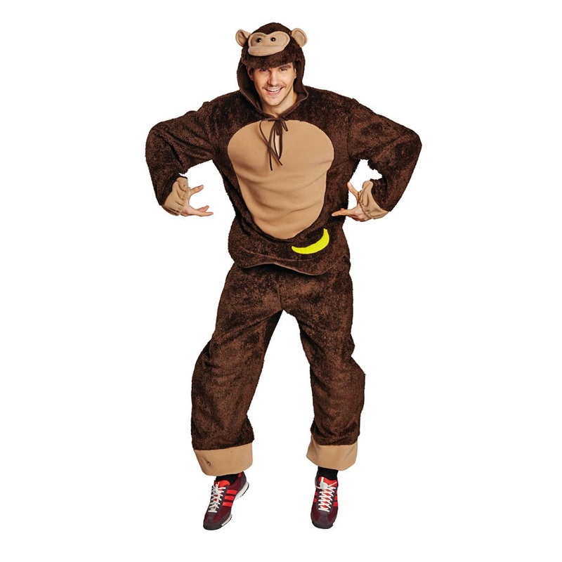 Bananenboy monkey costume unisex brown S