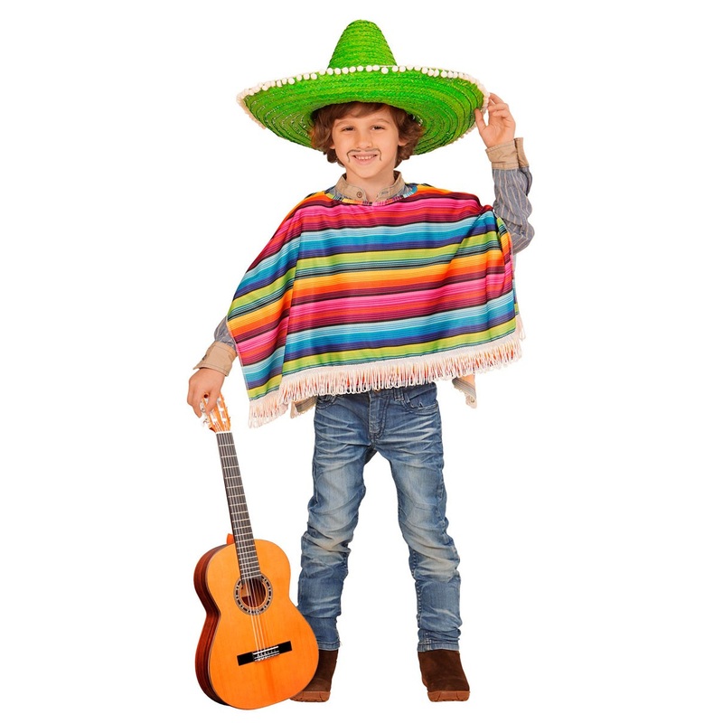Colorful striped poncho for boys