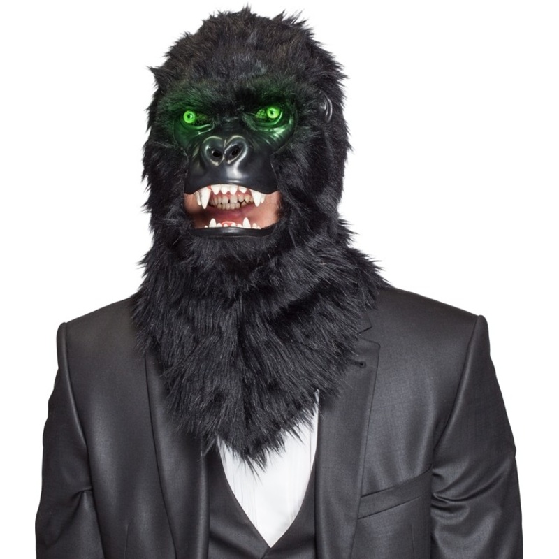 Crazy gorilla mask with luminous eyes