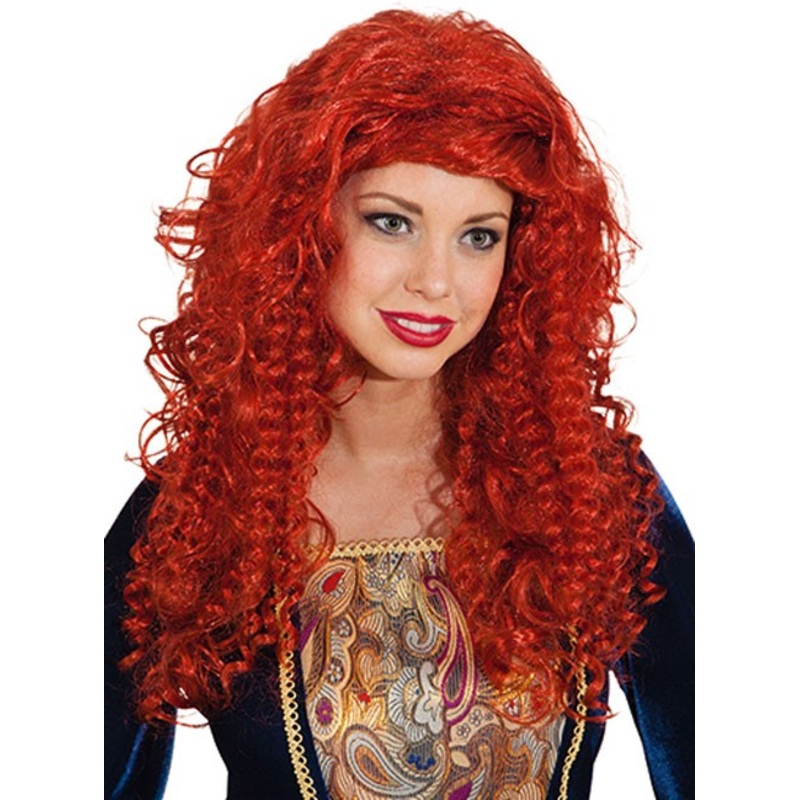 Medieval castle lady wig red