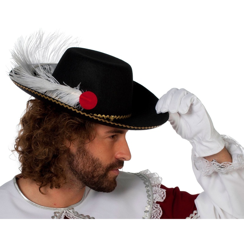Noble musketeer baroque hat black