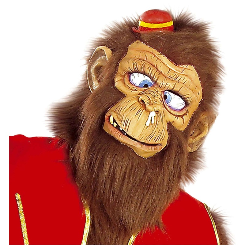 Original circus monkey mask with fur trim