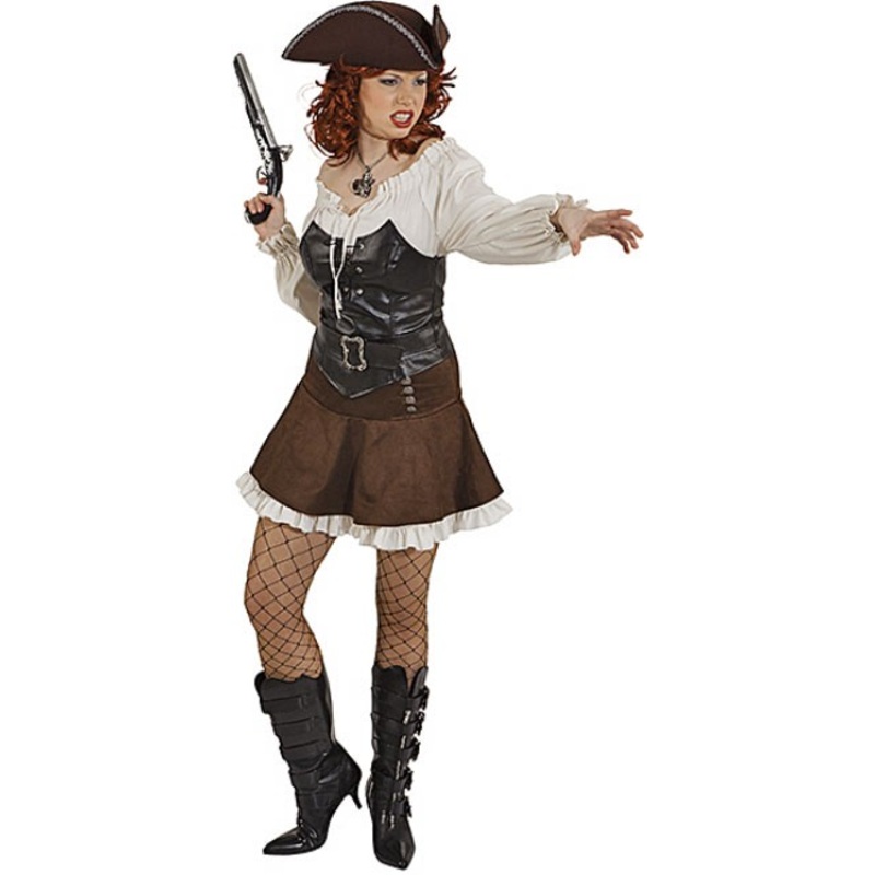 Pirate bride brown ruffled skirt 34-36