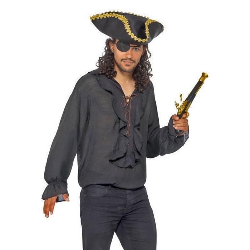 Pirate ruffled shirt with black lacing M