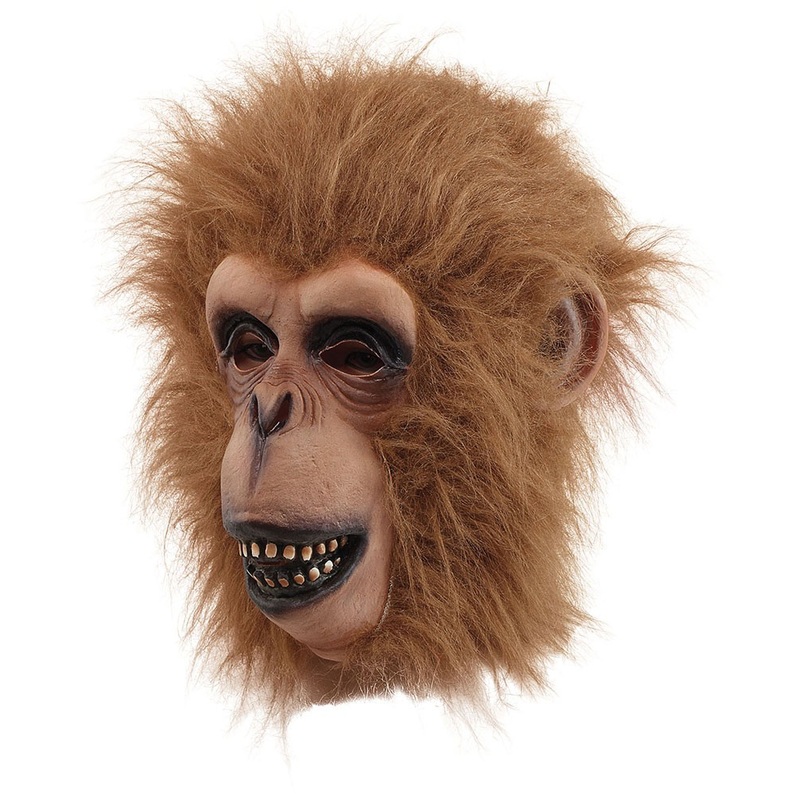 Realistic chimpanzee mask light brown