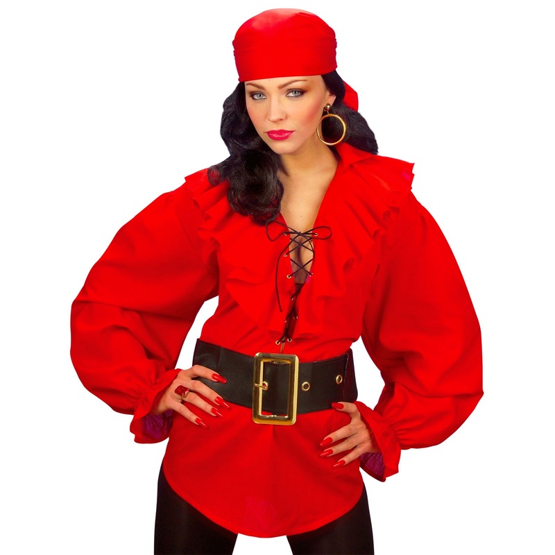 Red pirate lady blouse Sila