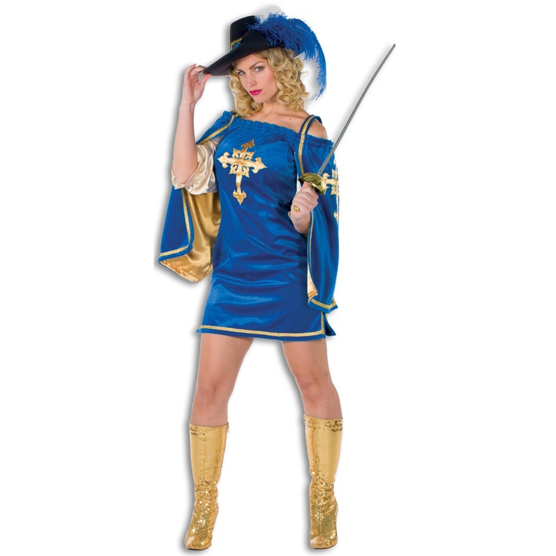 Sexy musketeer ladies costume blue 34
