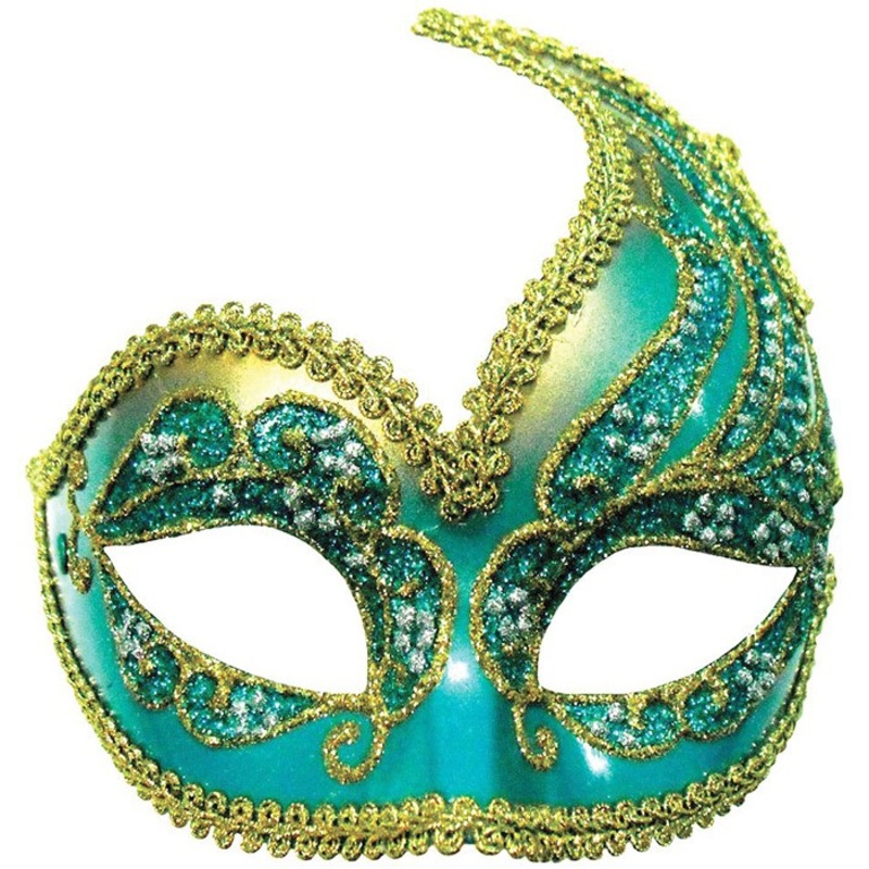 Turquoise and gold jewelry mask Venezia