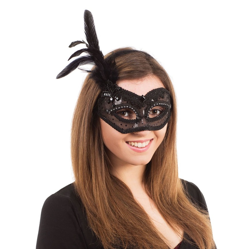 Black Corvo feather eye mask