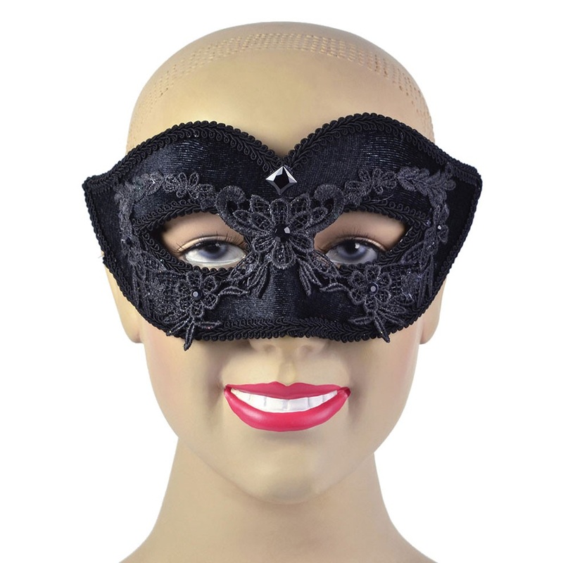 Black floral half mask Skadi