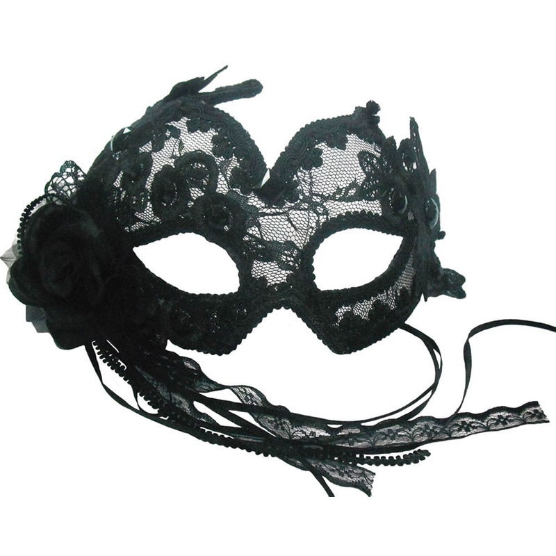 Black Roses Eye Mask Black