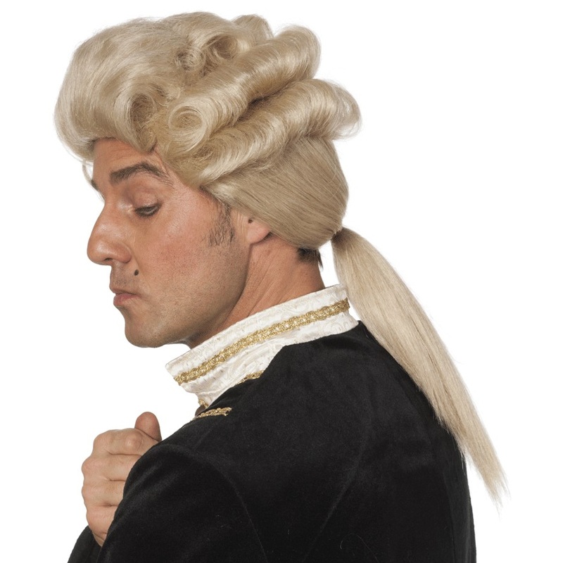 Blonde baroque judge men's wig