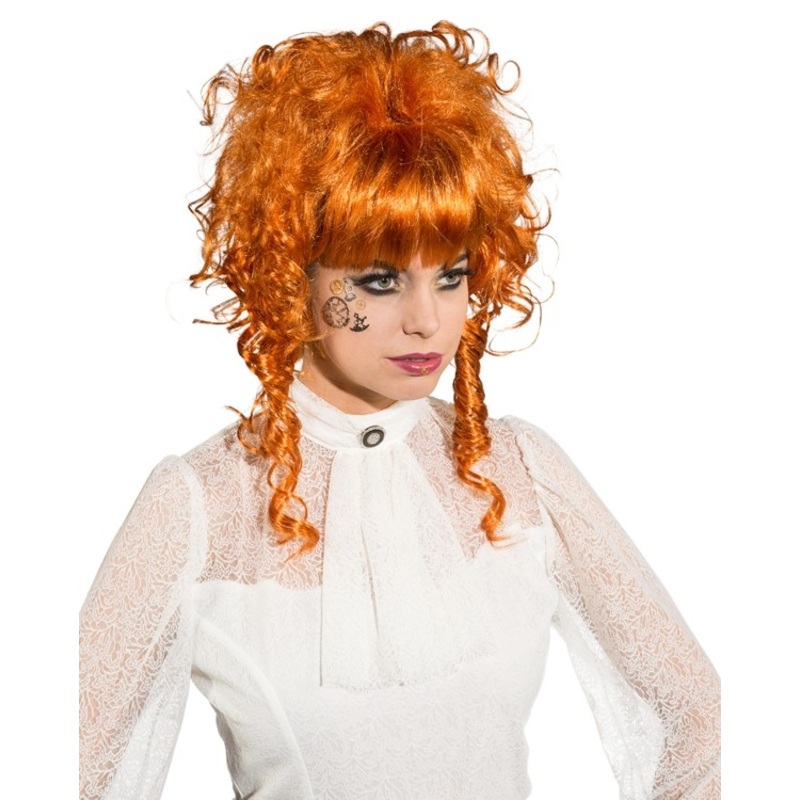 Copper red curly wig