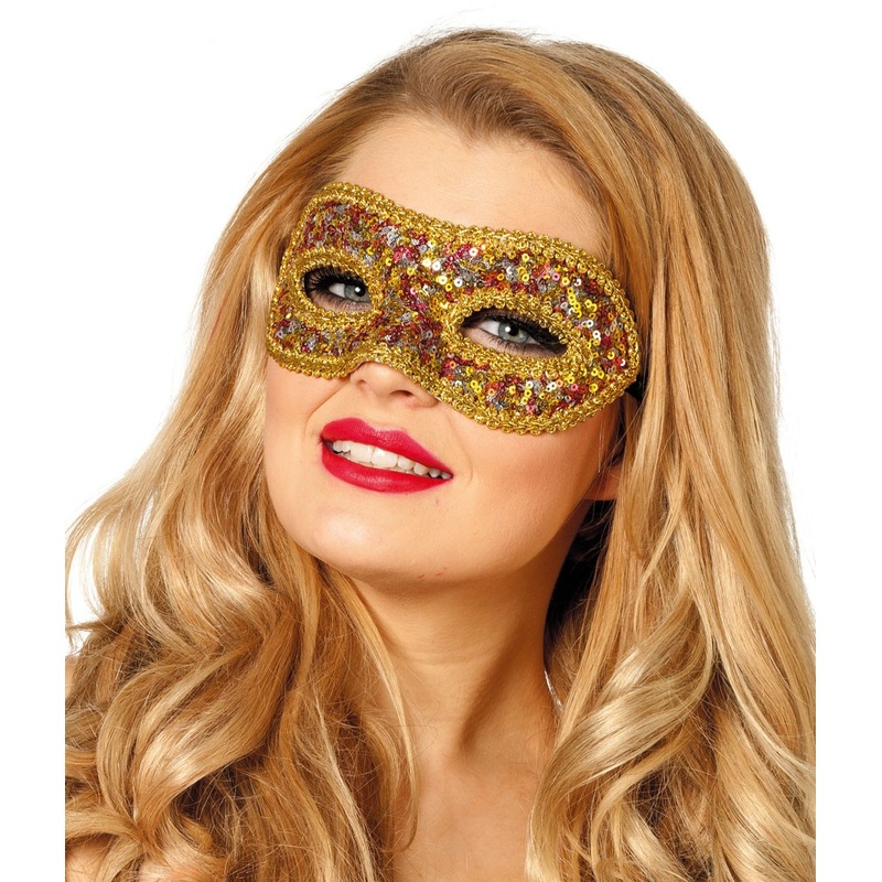 Eye mask sequins gold