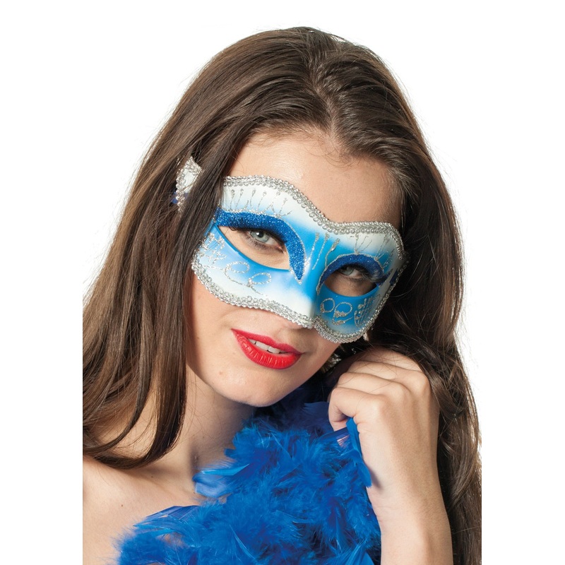 Glitter ladies eye mask blue