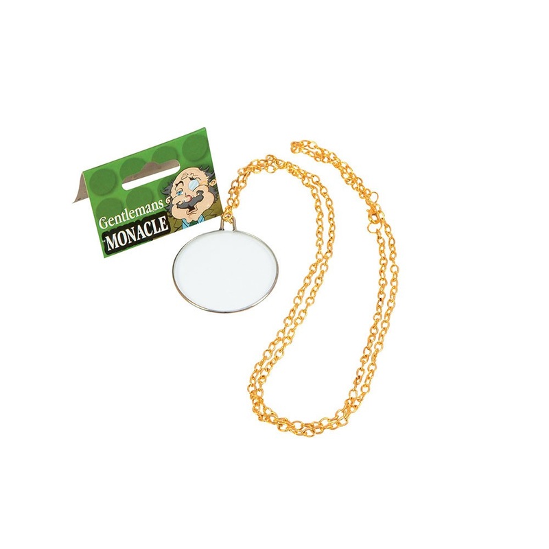 Monocle with gold chain