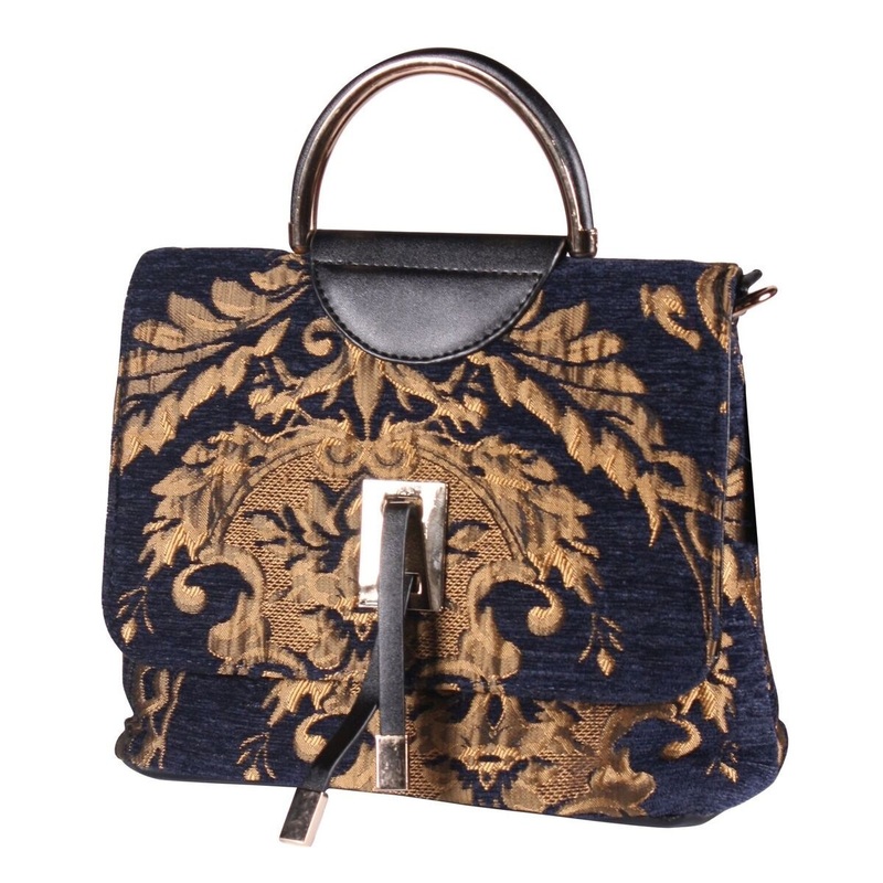 Noble renaissance handbag blue-gold