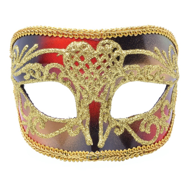 Red and gold eye mask for men