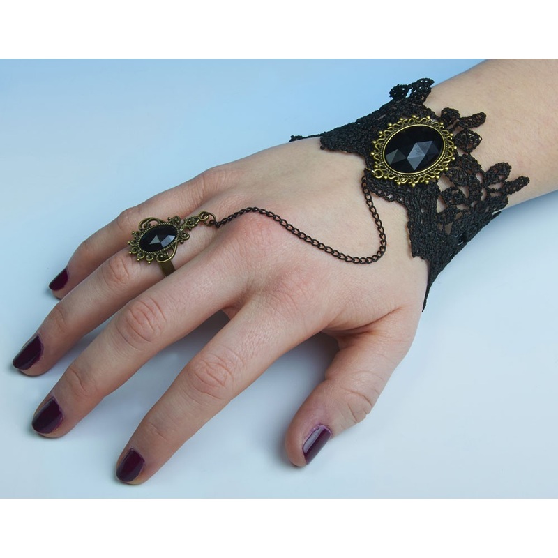 Retro lace bracelet with ring