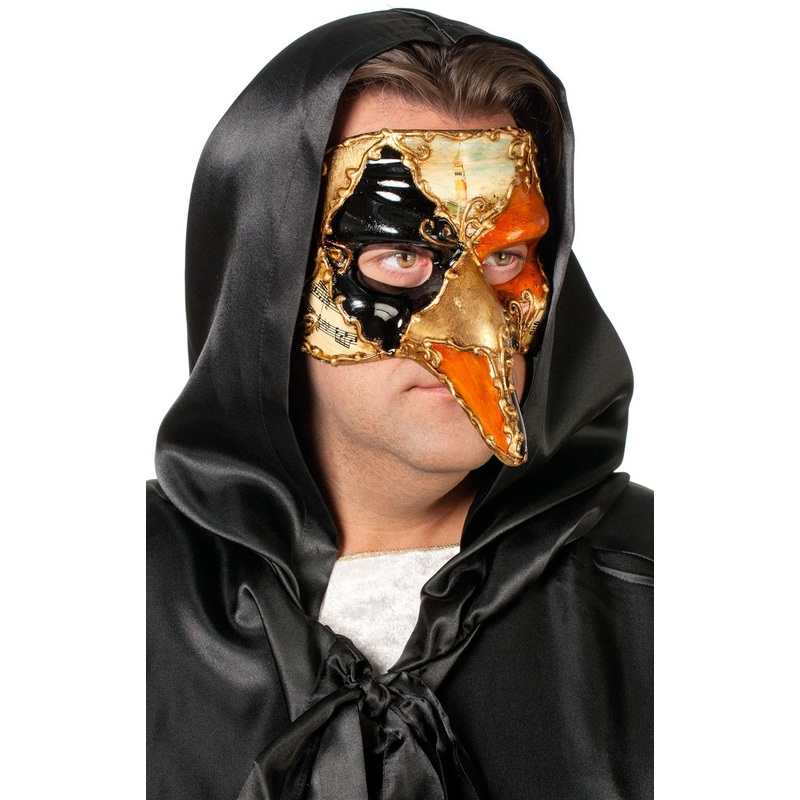 Venetian hook nose mask orange
