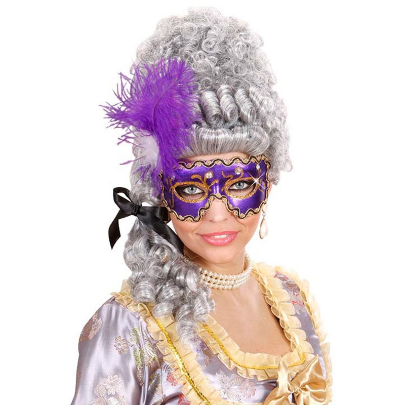 Victorian eye mask with feathers
