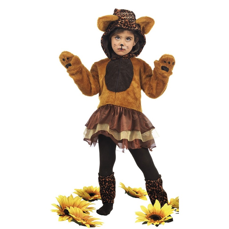 Fluffy leopard child costume