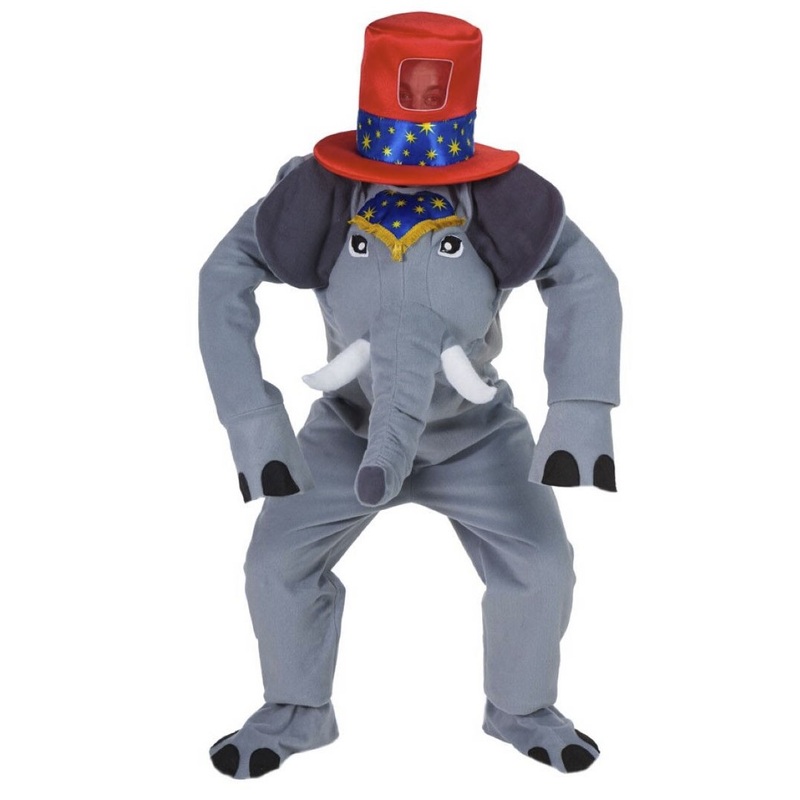 Gray circus elephant Morphy Deluxe men's costume