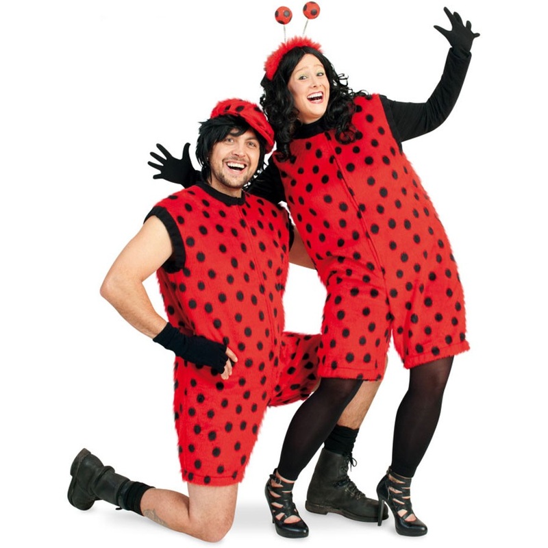 Ladybug plush overall for adults M