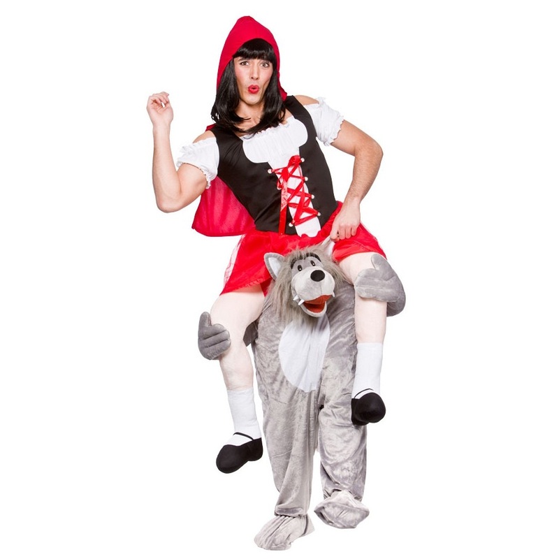 Little Red Riding Hood and the wolf piggyback costume