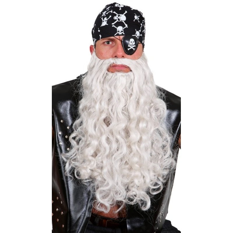 White curly beard